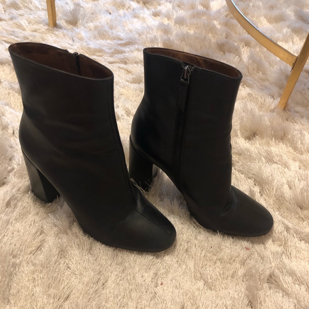 Classic Black Leather Booties